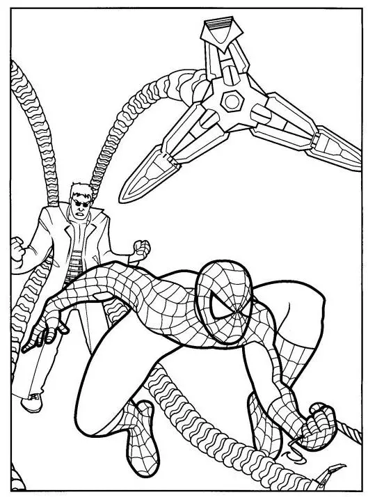 Spider-Man in Fighting Stance coloring page to print