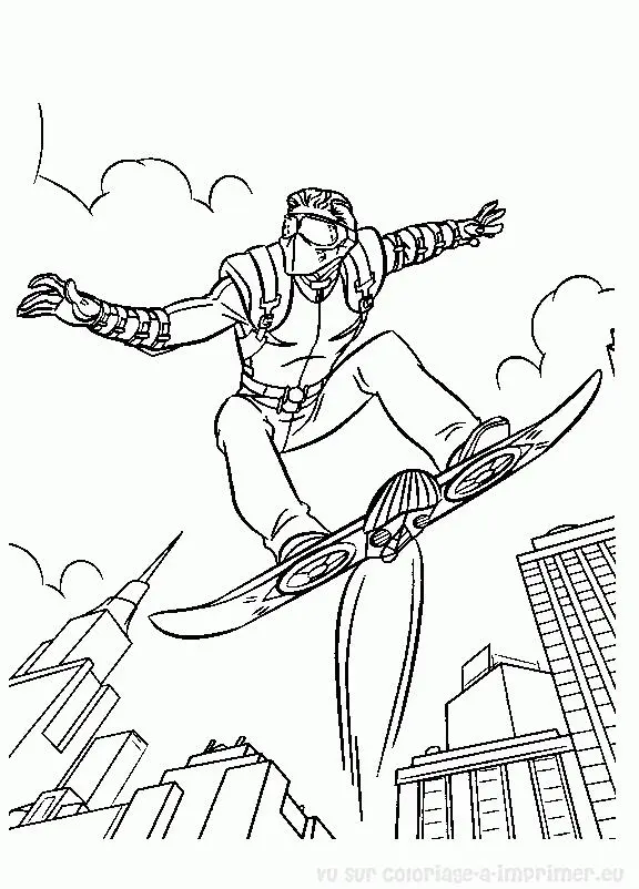 Coloriage Spider-Man sauvant la ville - Spiderman à imprimer