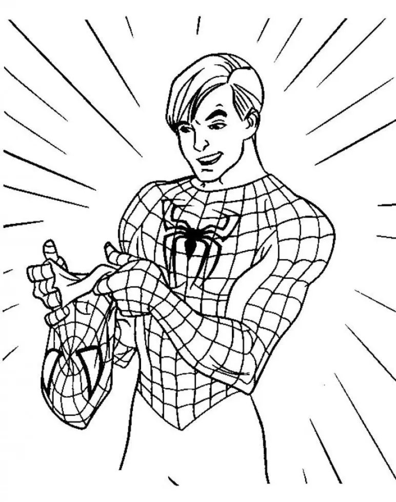 Spider-Man in Defensive Action coloring page to print