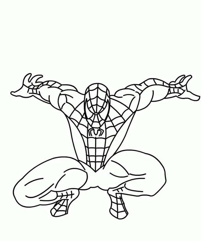 Coloriage Spider-Man sauvant la ville - Spiderman à imprimer