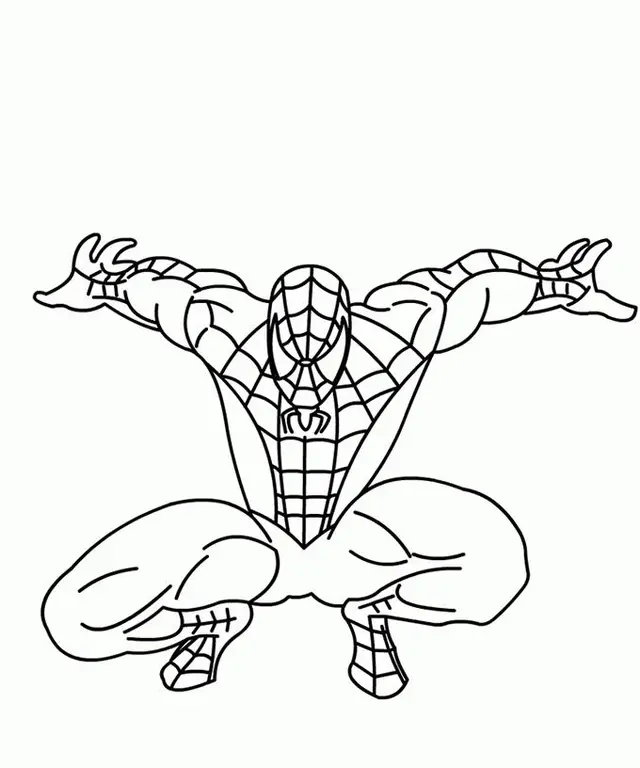 Coloriage Spider-Man sauvant la ville - Spiderman à imprimer