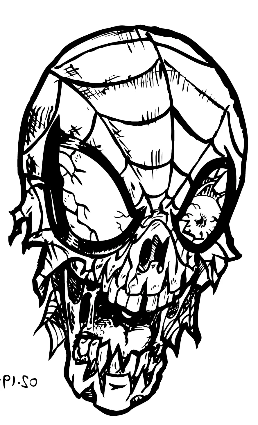 Coloriage Spiderman Zombie - Zombie à imprimer