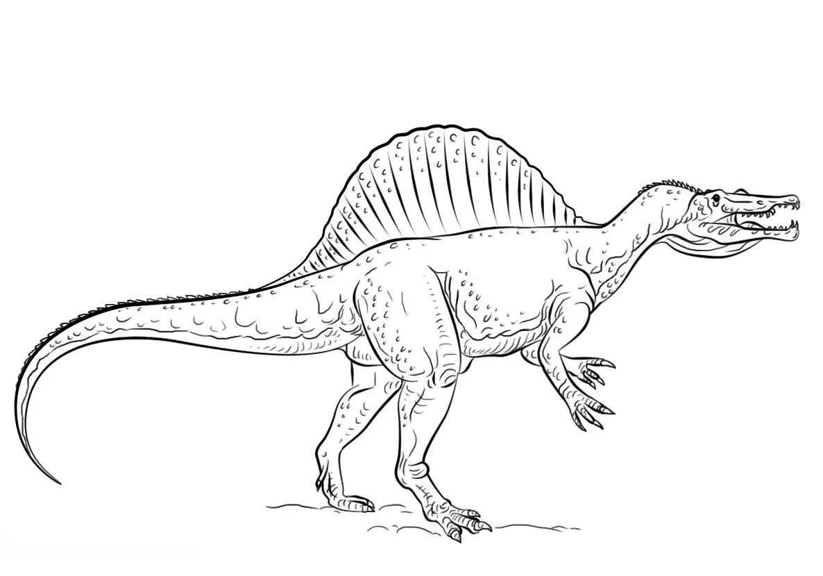 Coloriage Spinosaurus - Jurassic world park à imprimer