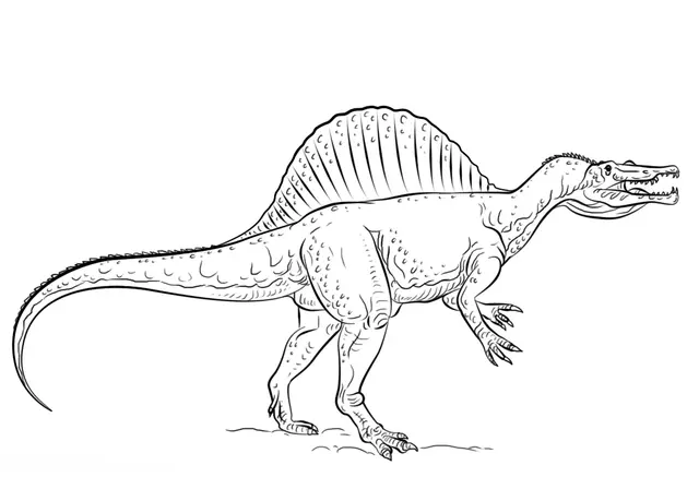 Coloriage Spinosaurus - Jurassic World Park à imprimer