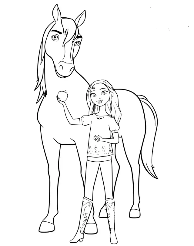 Coloriage Spirit Riding Free Netflix Pour Enfants - Spirit à imprimer