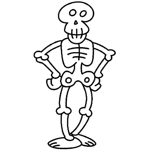 Coloriage Squelette Halloween - Squelette à imprimer