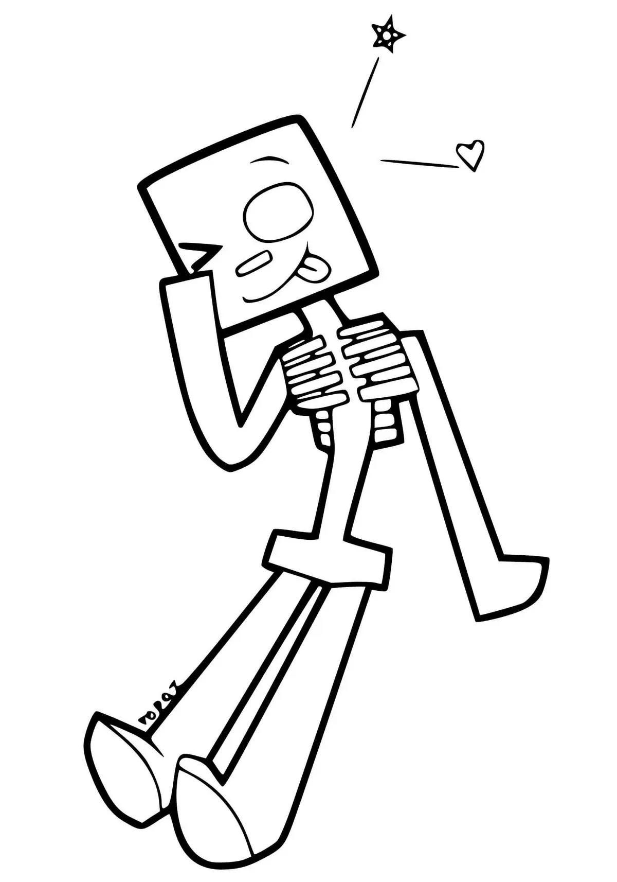 Desenho de Esqueleto Minecraft para colorir