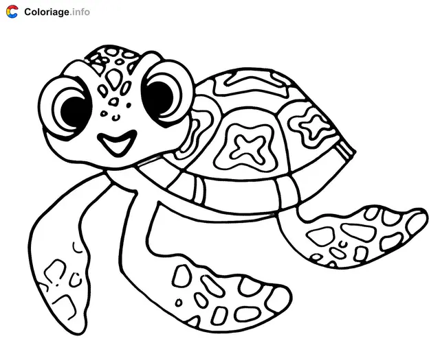 Coloriage Squirt petite tortue de Nemo et Dory - Nemo à imprimer