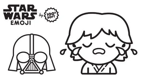 Coloriage Star Wars Emoji Père Et Fils - Emoji à imprimer