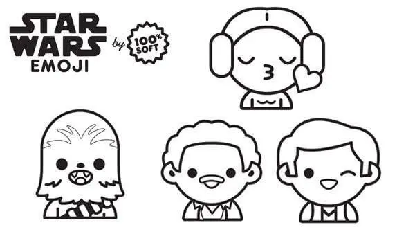 Disegno di Star Wars Emoji Personaggi da stampare