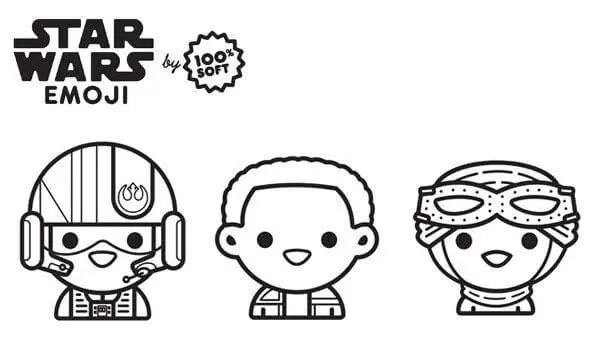 Disegno di Star Wars Emoji Piloti da stampare