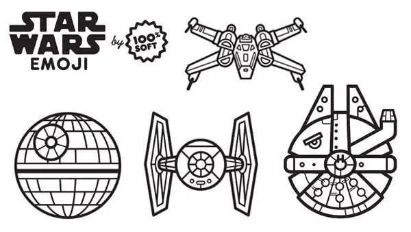 Disegno di Star Wars Emoji Vascelli Spaziali da stampare