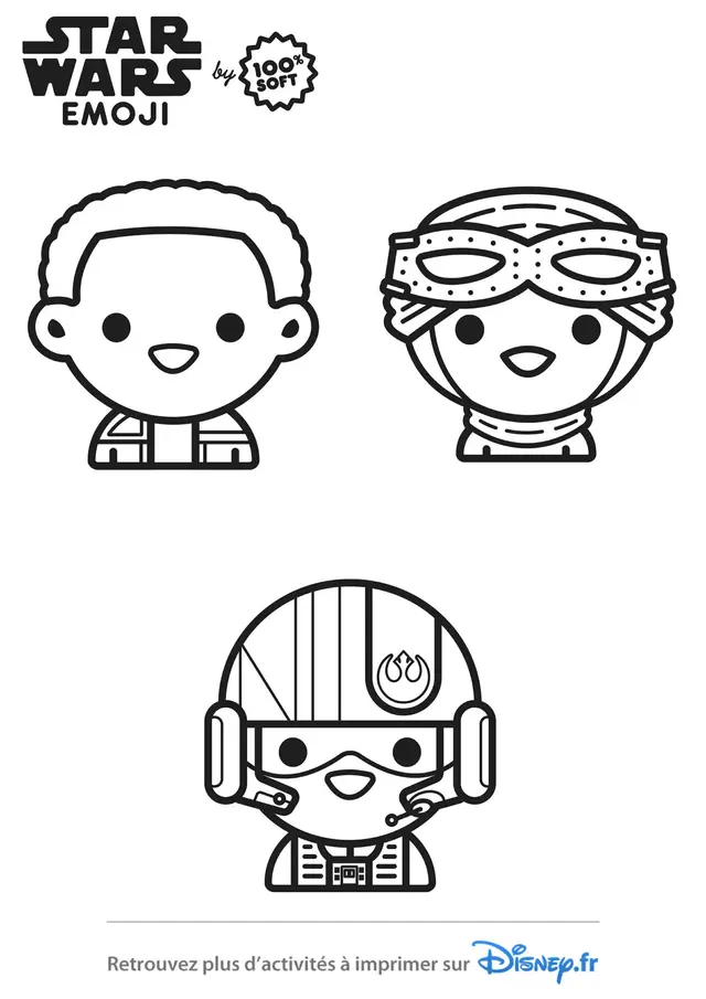 Coloriage Star Wars Pilotes Emoji - Star wars à imprimer
