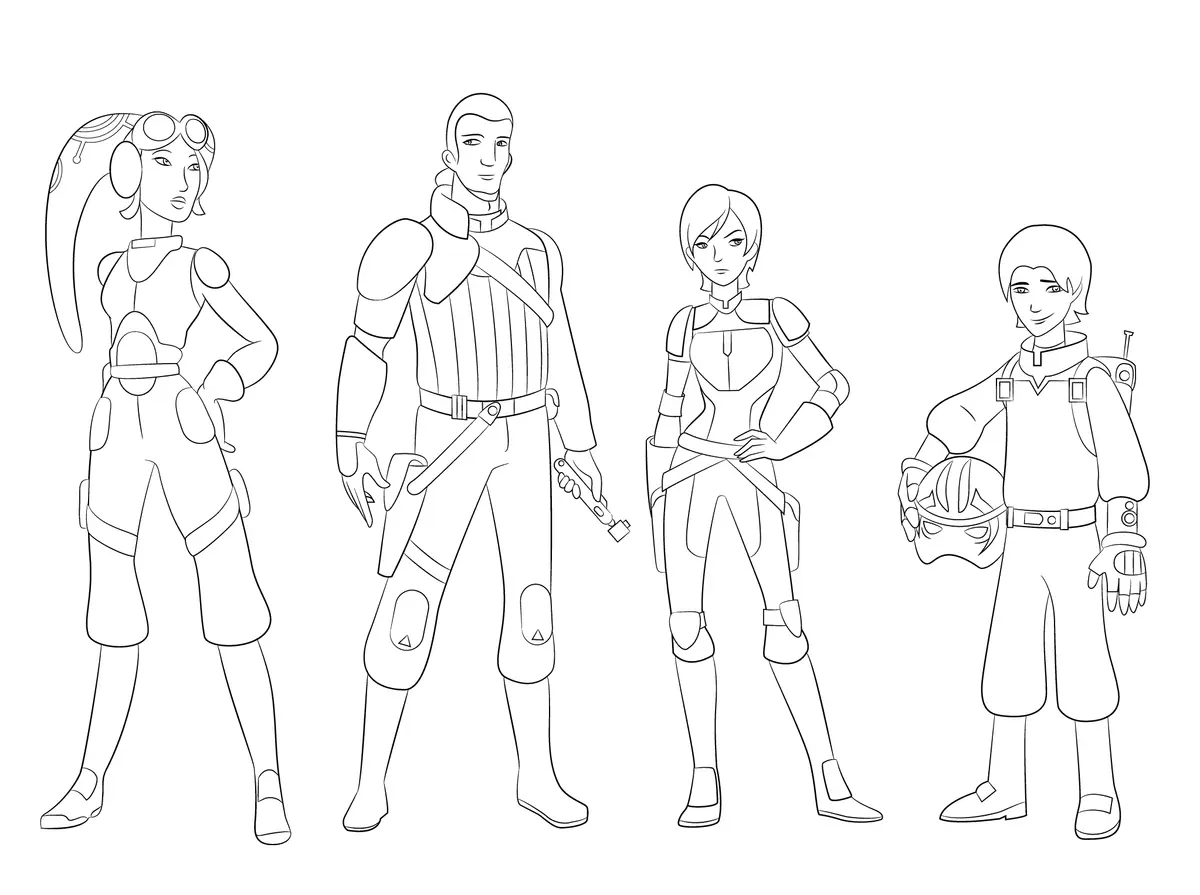 Kleurplaat Star Wars Rebels – de personages om te printen