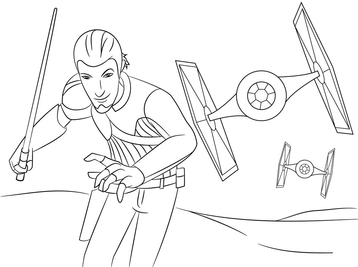 Kleurplaat Star Wars Rebels – Kanan kleurplaten om te printen