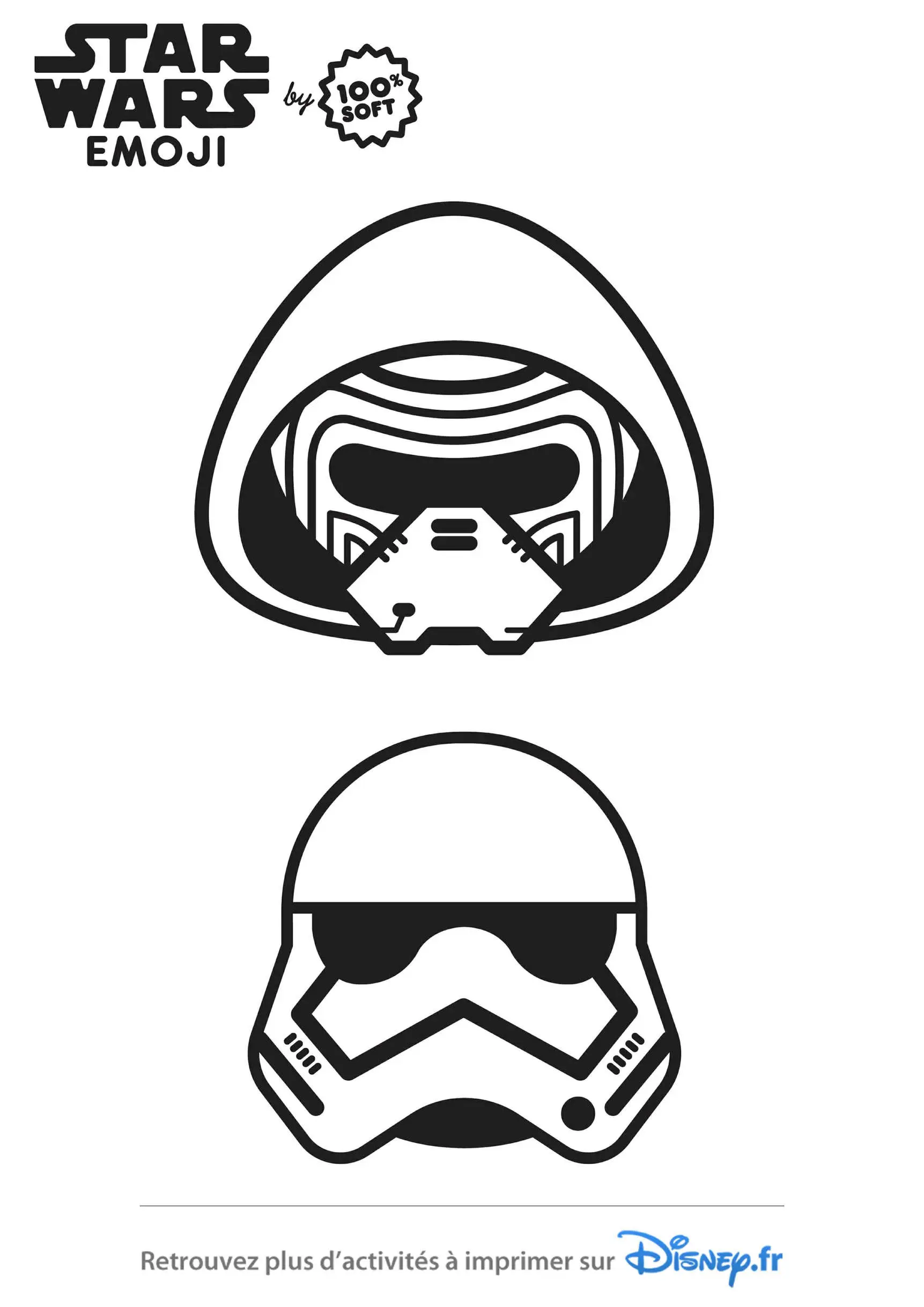 Coloriage Star Wars Stormtrooper Emoji - Star wars à imprimer