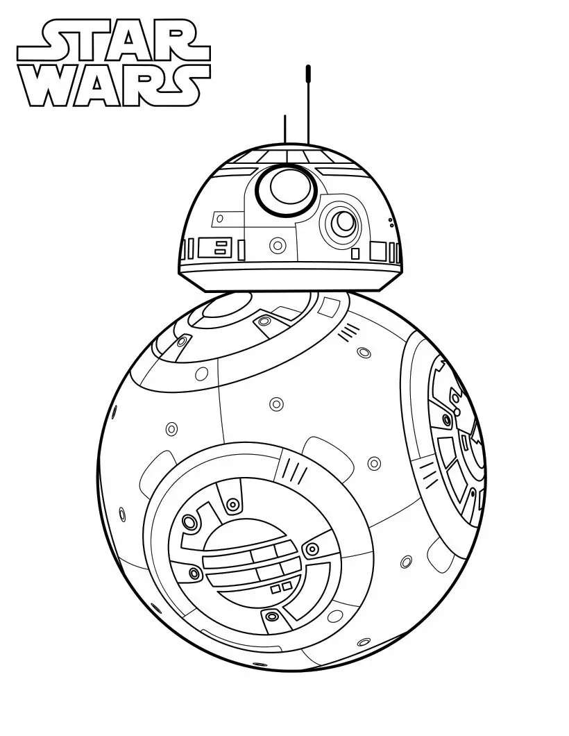 Kleurplaat Star Wars BB-8 kleurplaten om te printen