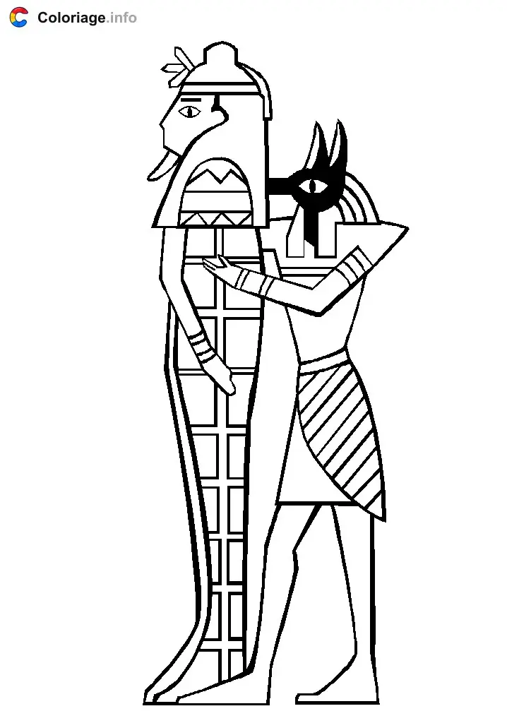 Egyptian Statues coloring page to print