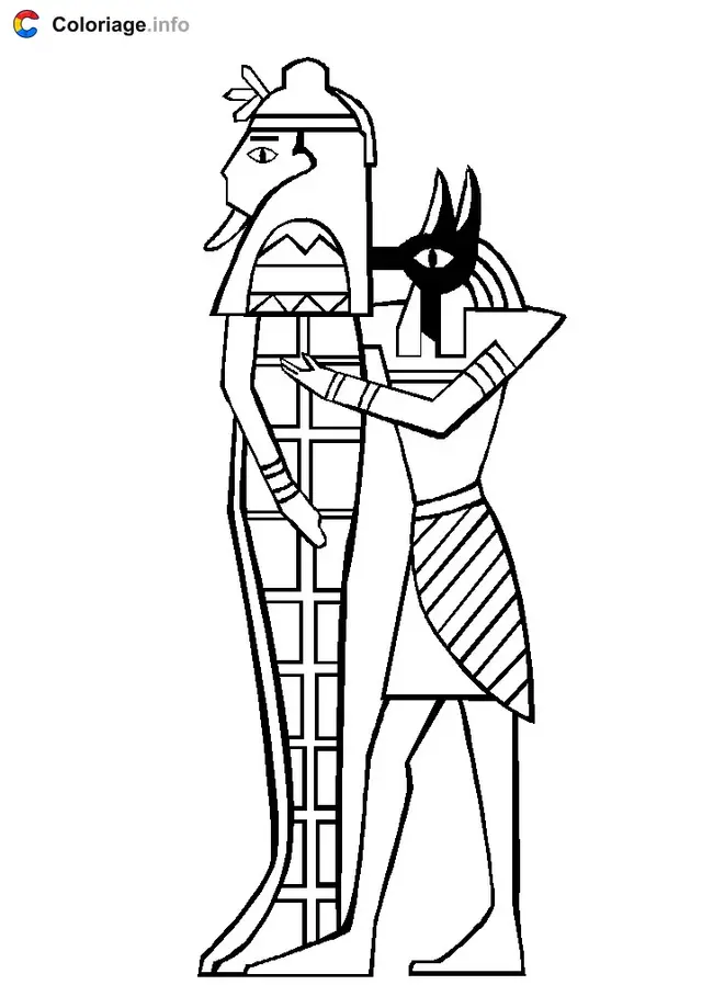 Coloriage Statues égyptiennes - Égypte à imprimer