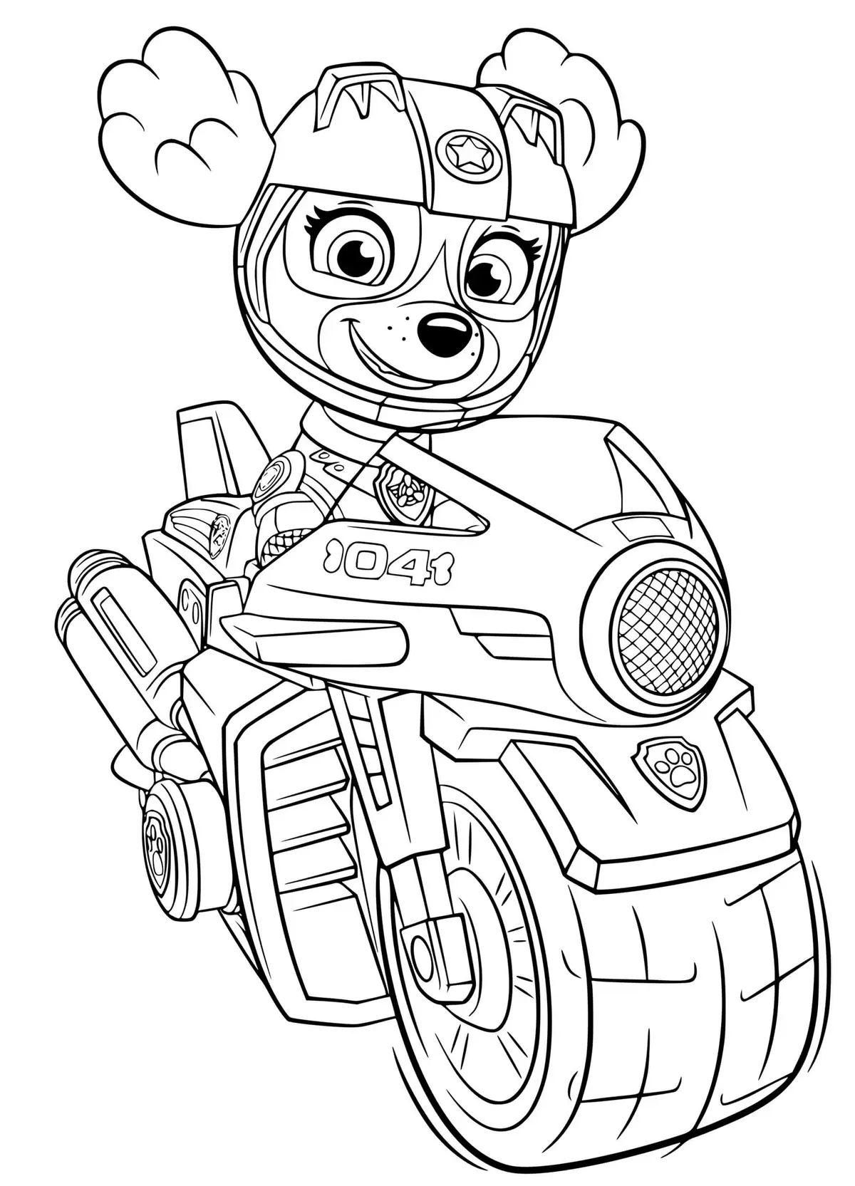 Coloriage Stella Moto Rapide Sky Moto Pups - Pat patrouille à imprimer