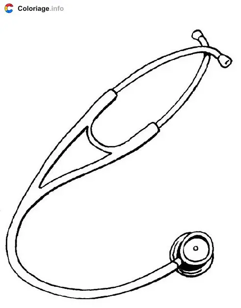 Stethoscope coloring page to print