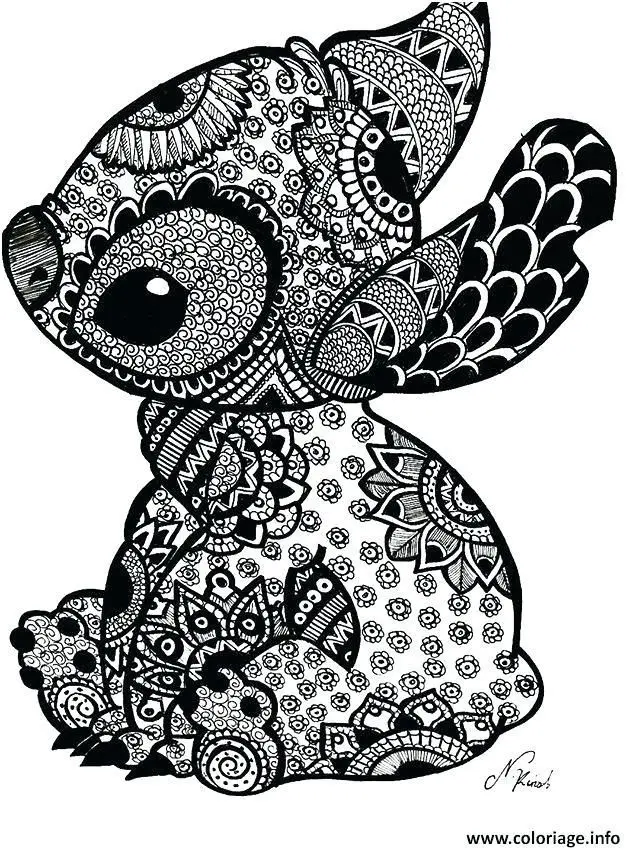 Ausmalbild Stitch Ausmalbilder für Erwachsene – Komplex & Detailreich zum Ausdrucken