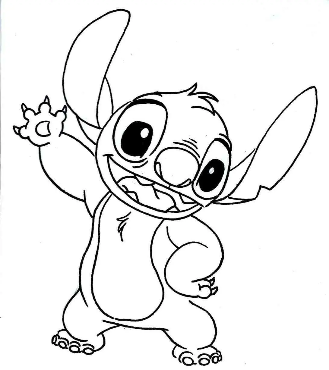 Desenho de Stitch Acenando para colorir