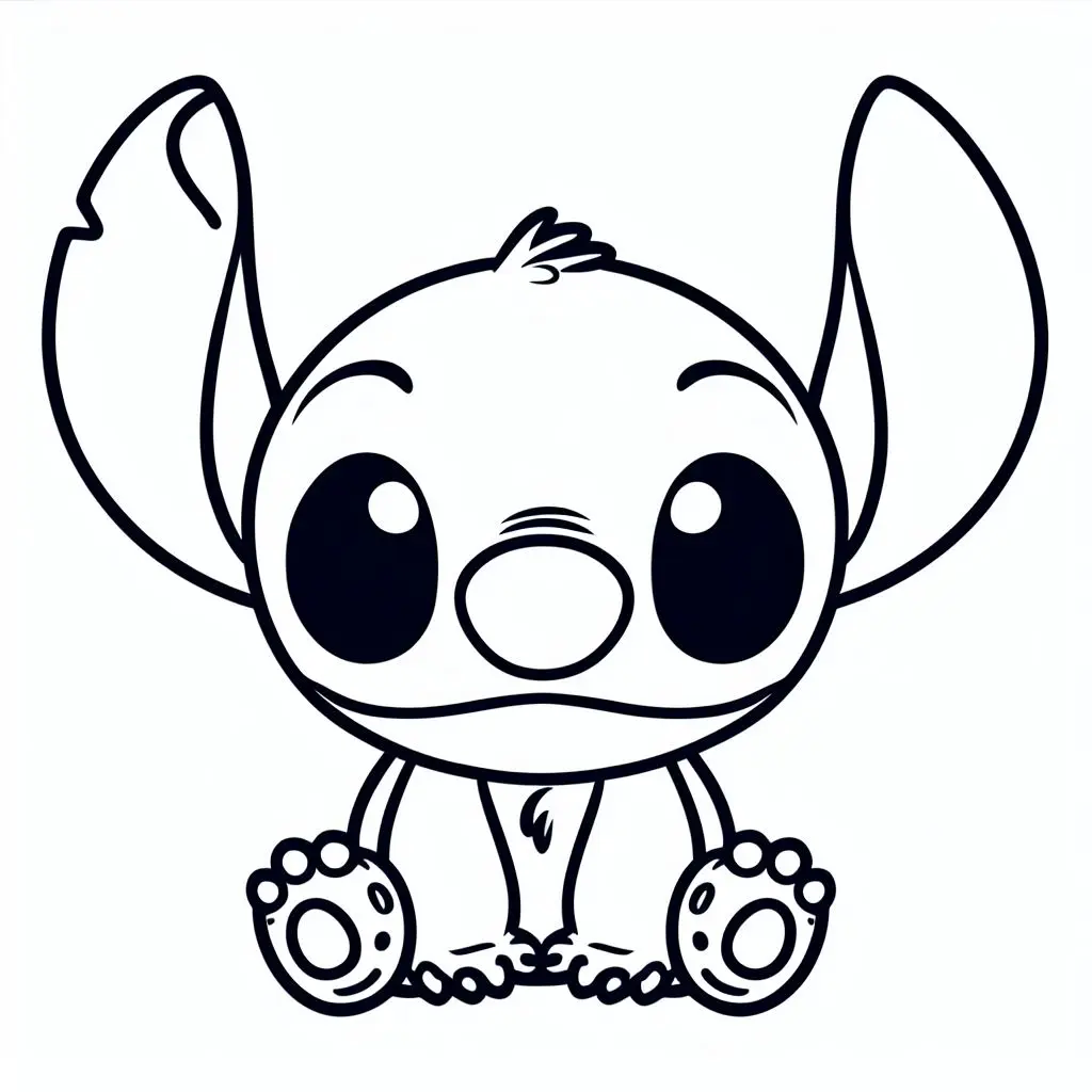 Coloriage Stitch Mignon En Version Chibi - Stitch mignon à imprimer