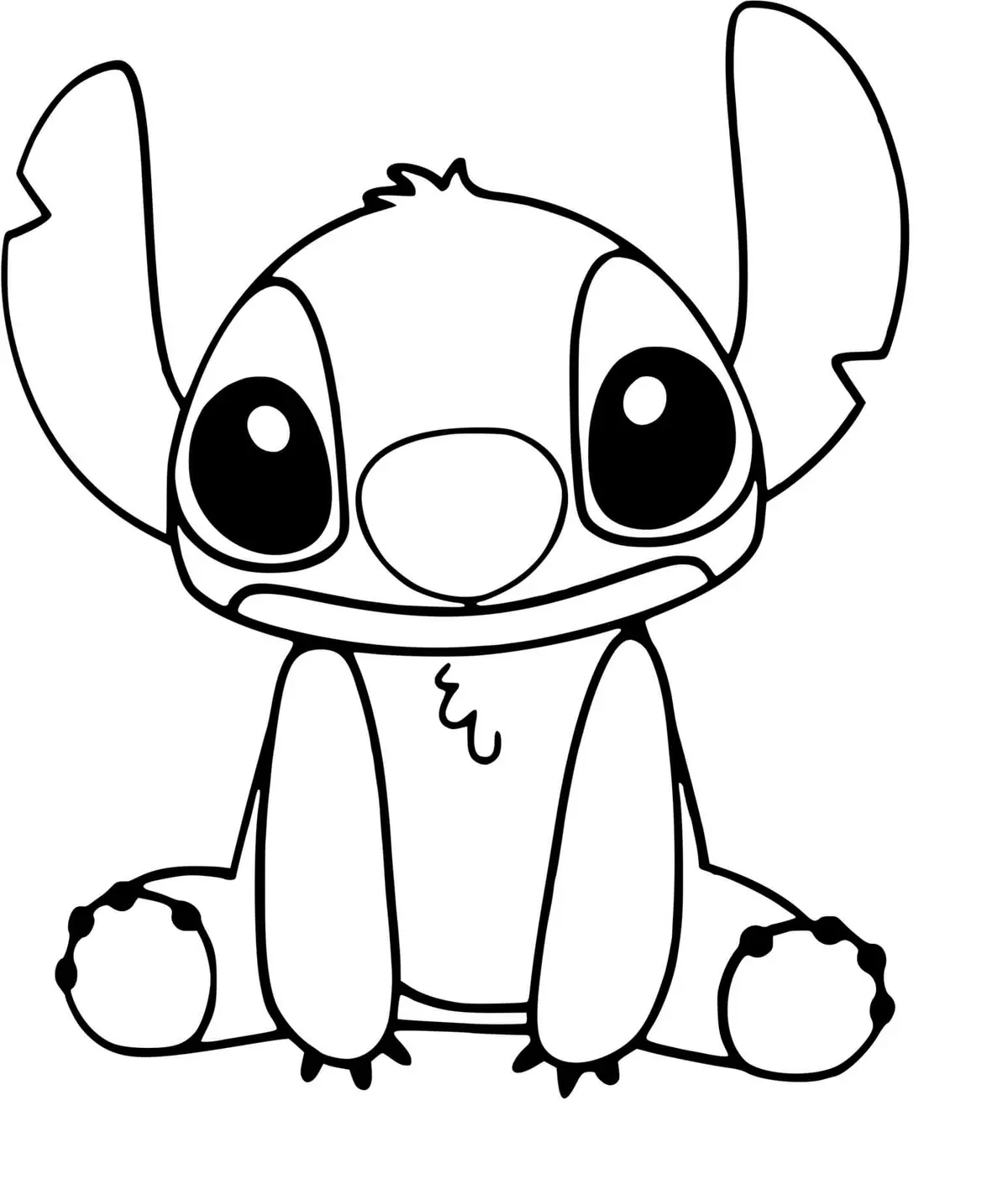 Disegno di Stitch si riposa dopo una lunga giornata da stampare