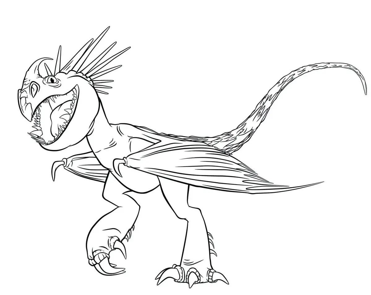 Coloriage Stormly dragon 3 volant dans ciel - Dragon à imprimer