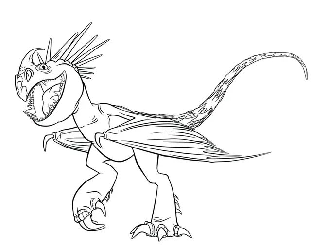 Coloriage Stormly dragon 3 volant dans ciel - Dragon à imprimer