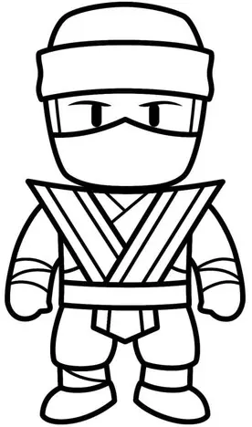 Coloriage Stumble Guys Ninja Kai - Stumble guys à imprimer