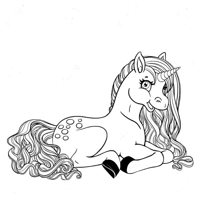 Coloriage Sublime Licorne Barbie Pour Fille - Licorne à imprimer