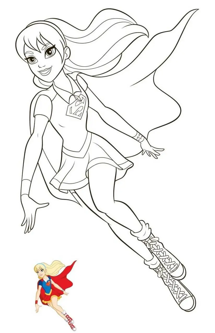 Coloriage Super Girl Superhero Fille - Fille à imprimer