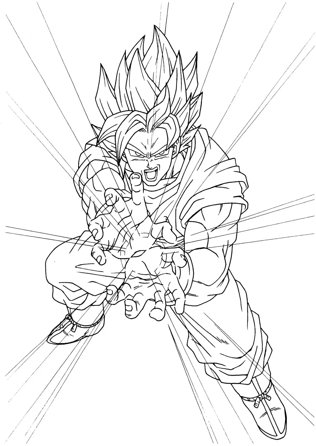 Dibujo de Super Goku Super Saiyan Dragon Ball Z para colorear