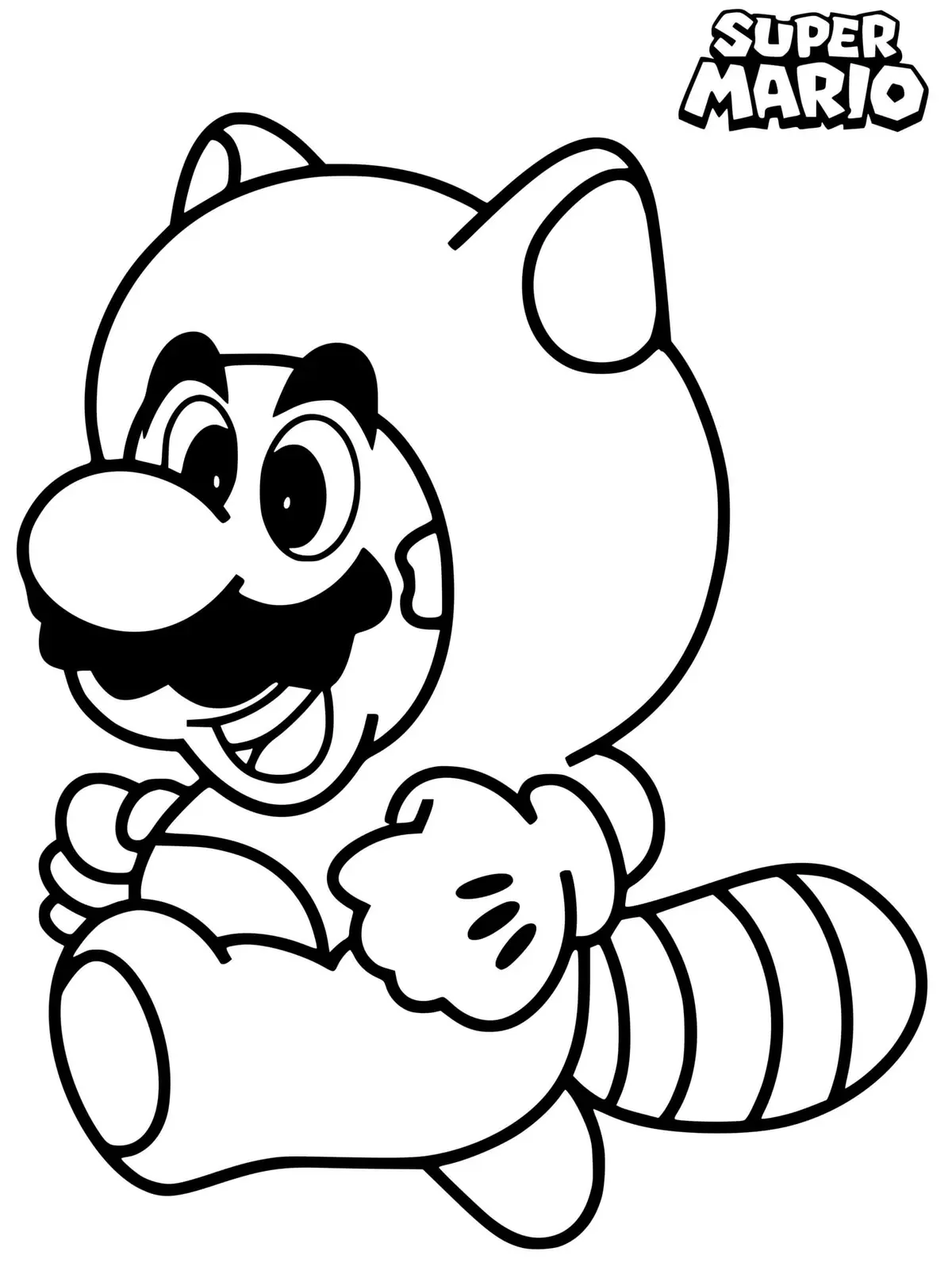 Disegno di Super Mario Bros 3 – Mario Procione da stampare