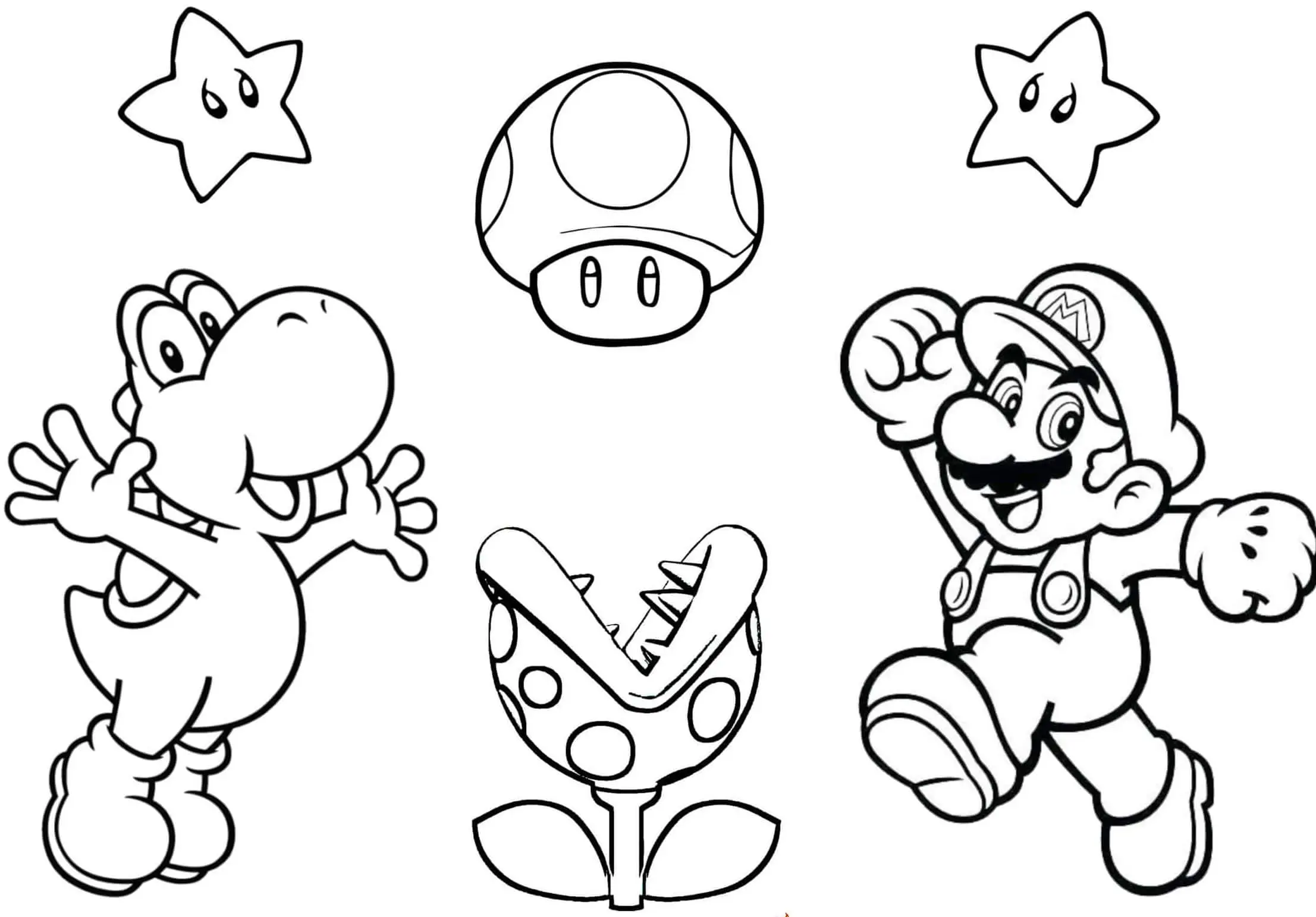 Coloriage Super Mario Bros Avec Yoshi - Mario bros à imprimer