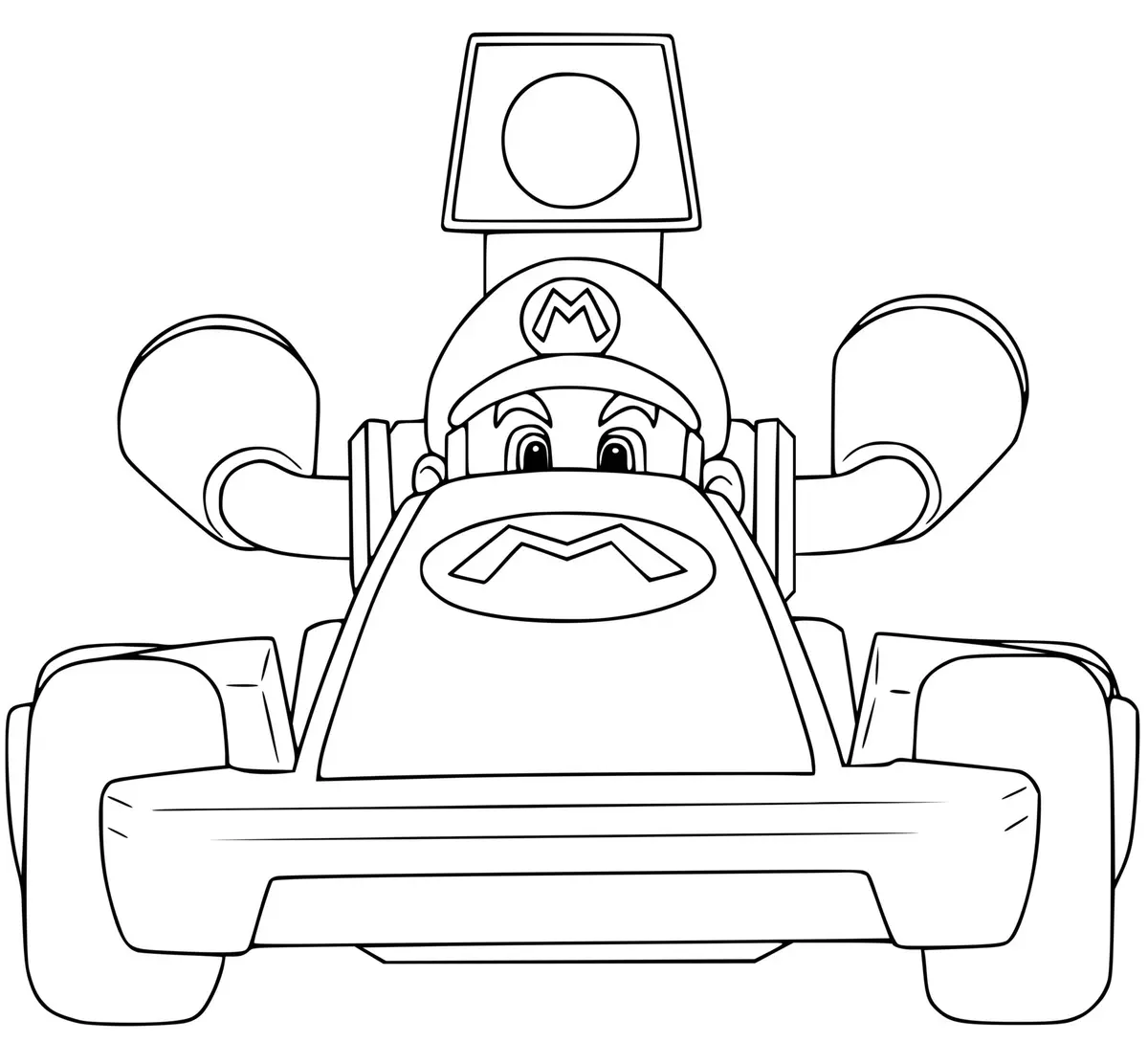 Disegno di Super Mario Kart – L'Auto da Corsa da stampare