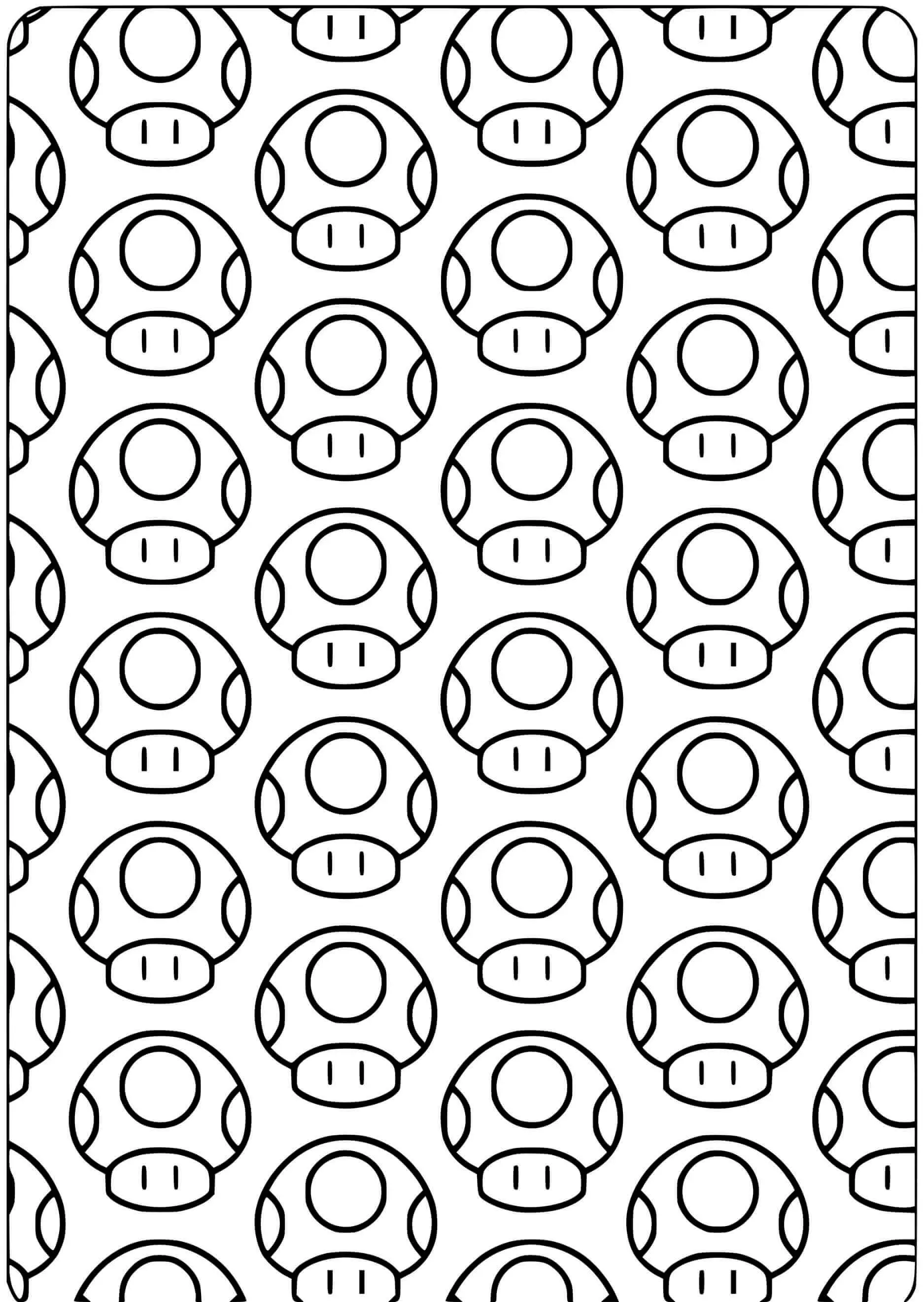 Coloriage Super Mario Mushroom Pattern - Mario à imprimer