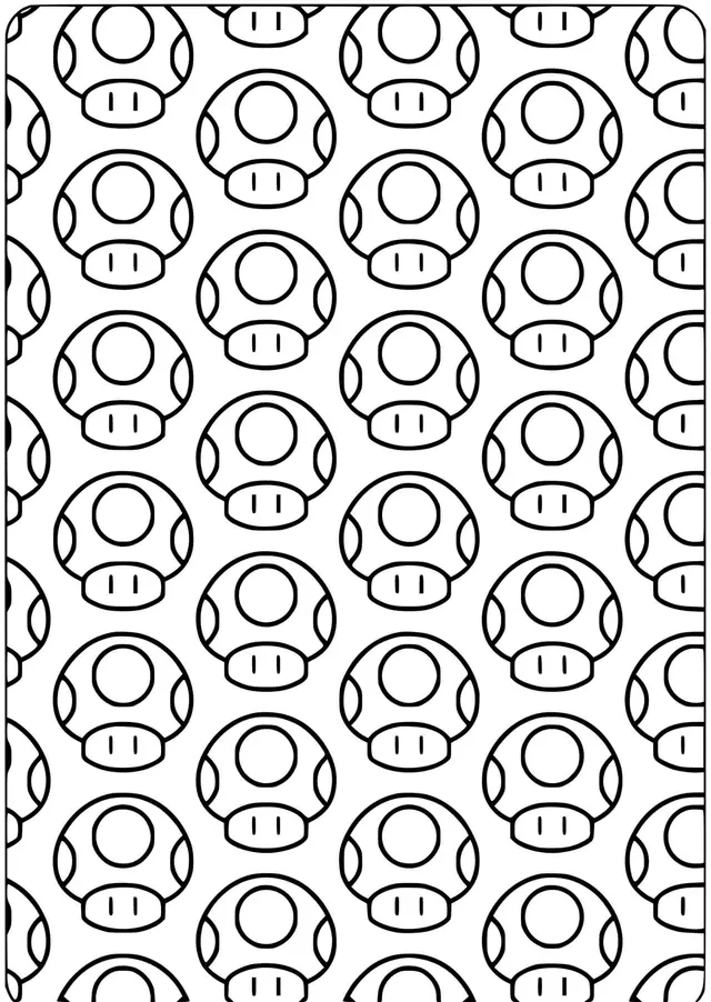 Coloriage Super Mario Mushroom Pattern - Mario à imprimer