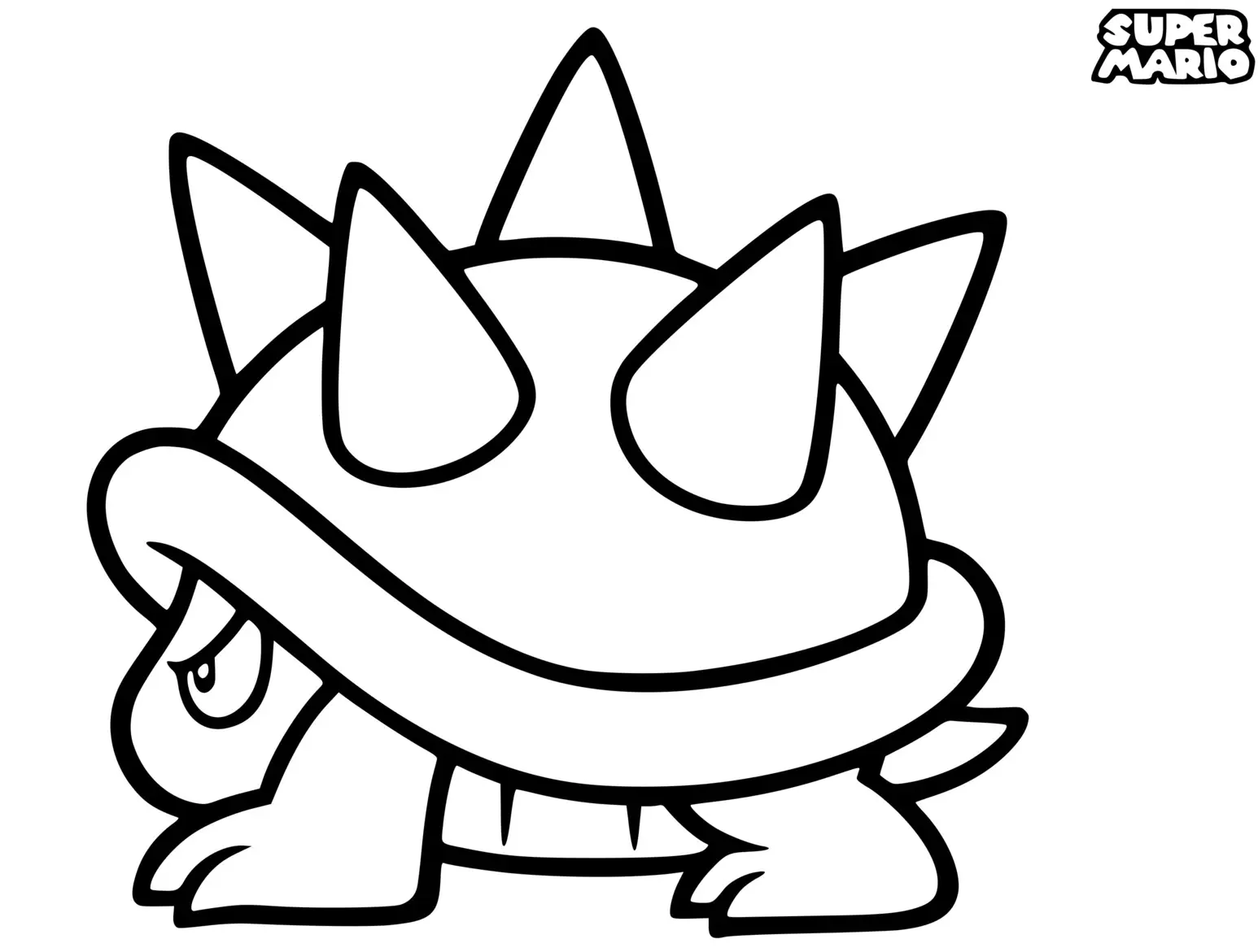 Coloriage Super Mario Spiny Spine Shelled - Mario à imprimer