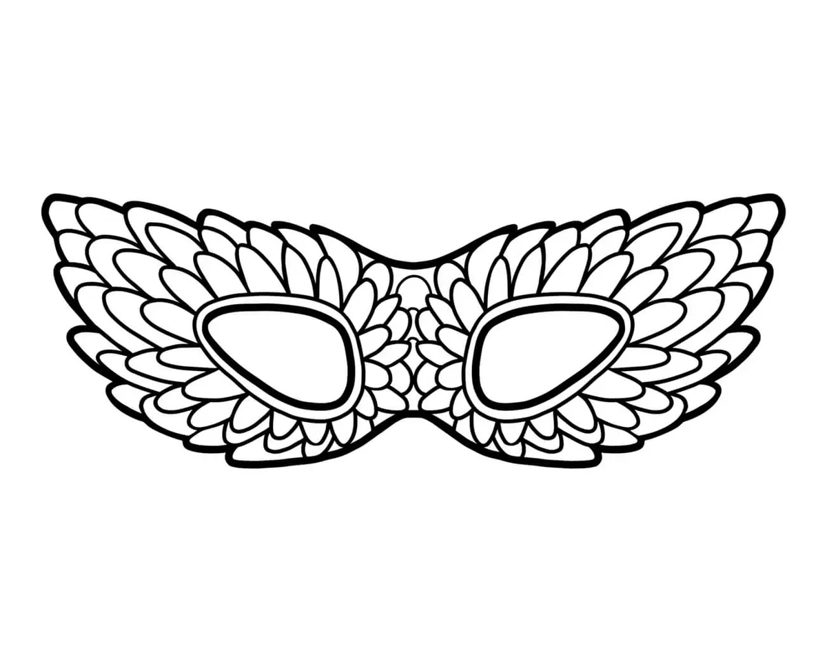 Stunning Mystery Carnival Mask coloring page to print