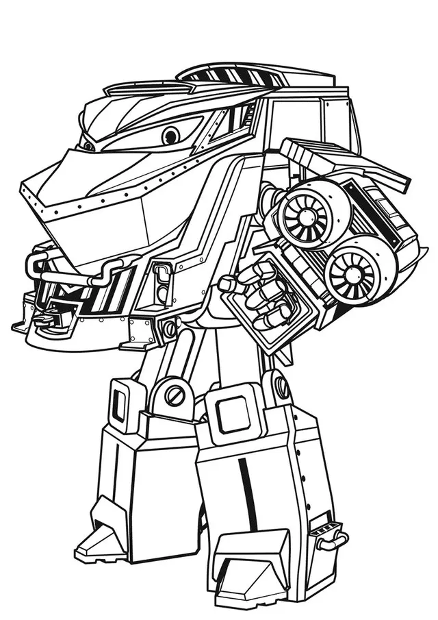 Coloriage Superbe Robot Train - Robot à imprimer