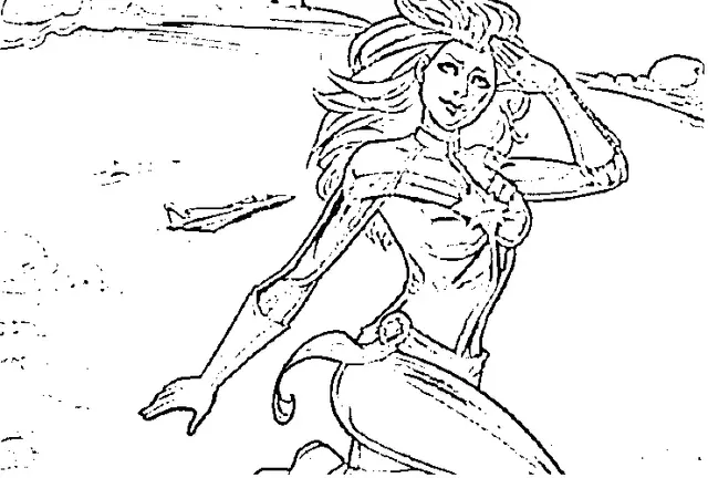 Dibujo de Superhéroe Capitana Marvel para colorear