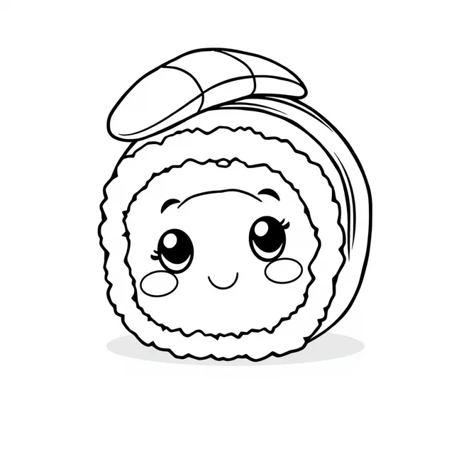 Ausmalbild Kawaii Sushi Ausmalbilder zum Ausdrucken