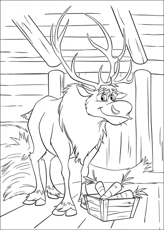 Sven Loves Carrots coloring page to print
