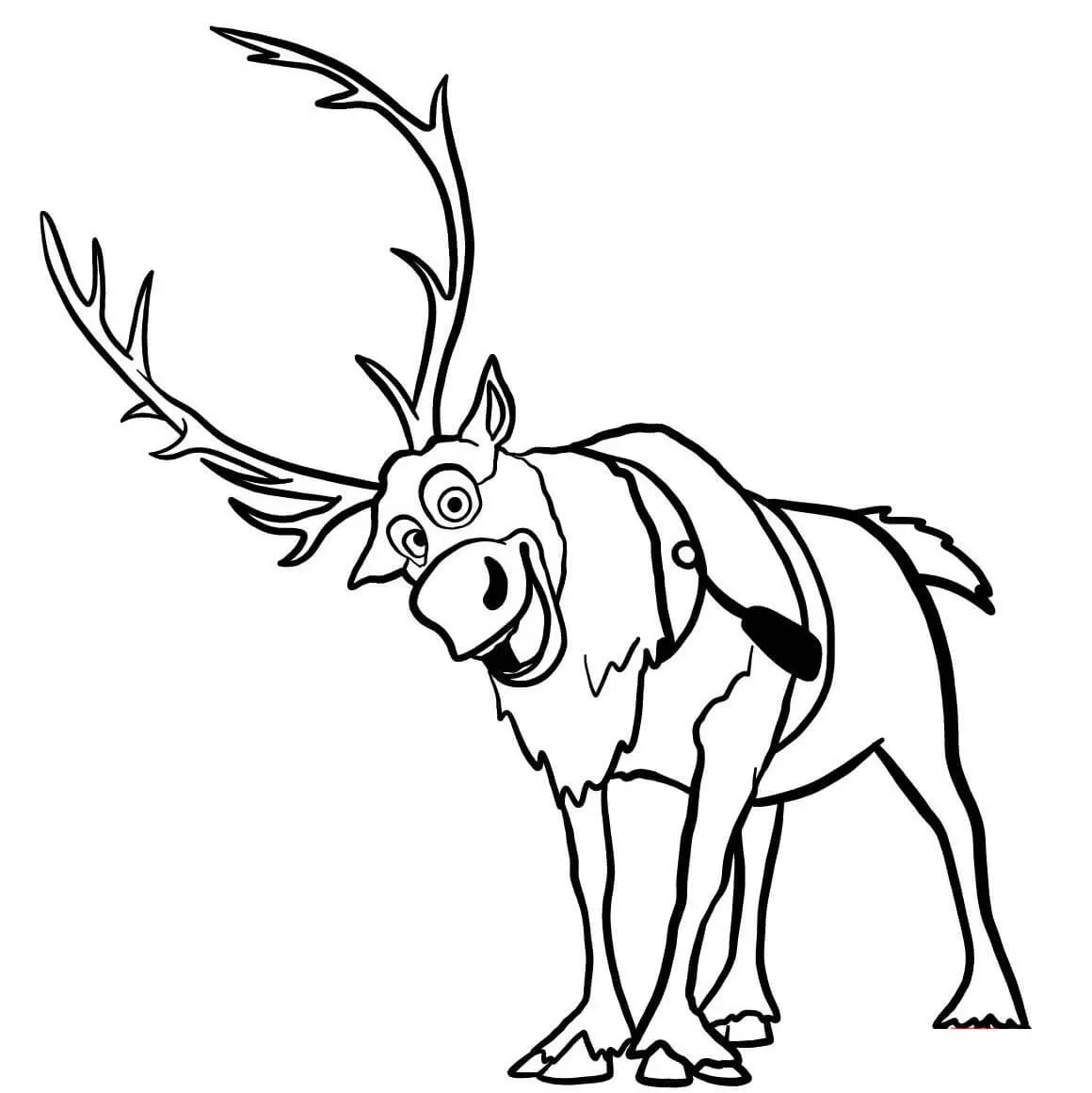 Sven, Kristoff's Reindeer from Frozen coloring page to print