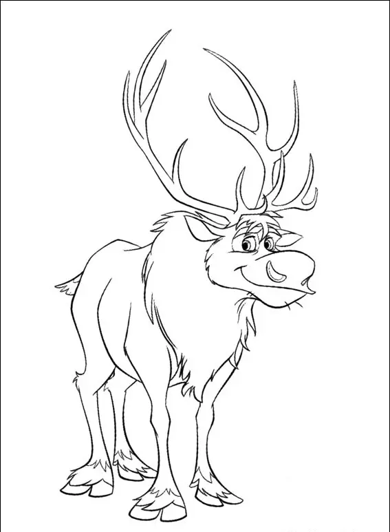 Sven the Reindeer coloring page to print