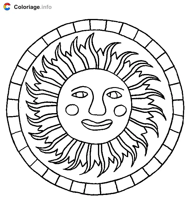 Sun Symbol coloring page to print