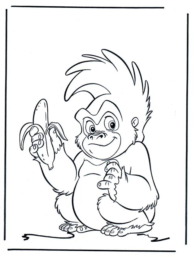 Coloriage Tarzan balançant sur les lianes - Tarzan à imprimer